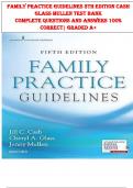 Family Practice Guidelines 5th Edition Cash Glass Mullen Test Bank COMPLETE QUESTIONS AND ANSWERS 100% CORRECT| GRADED A+