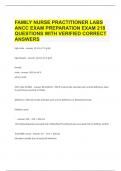 FAMILY NURSE PRACTITIONER LABS ANCC EXAM PREPARATION EXAM |218 QUESTIONS WITH CORRECT ANSWERS