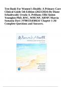 Test Bank For Women’s Health: A Primary Care Clinical Guide 5th Edition (2023/2024) By Diane Schadewald; Ursula A. Pritham; Ellis Quinn Youngkin PhD, RNC, WHCNP, ARNP; Marcia Szmania Davi | 9780135458624/ Chapter 1-26/ Complete Questions and Answers.