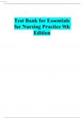 Test Bank for Essentials for Nursing Practice 9th Edition