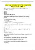 ACLS 2021 QUESTIONS WITH COMPLETE ANSWERS GRADED A+