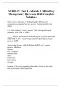 NURO 671 Test 1 - Module 1 (Midwifery Management) Questions With Complete Solutions