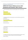 NRNP 6675 Week 6 Midterm Exam 2023 | Questions and Answers 100% correct | Psychiatric Mental Health Nurse Practitioner Care Across The Lifespan II