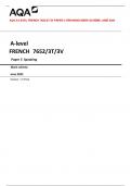 AQA A-LEVEL FRENCH 7652/3T/3V PAPER 3 SPEAKING MARK SCHEME JUNE 2023