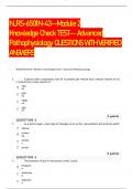 NURS-6501N-43--Module 2 Knowledge Check TEST-- Advanced Pathophysiology QUESTIONS WITH VERIFIED ANSWERS