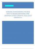 NURSING FUNDAMENTAL PN HESI Exit V2 Exam Questions and Answer Latest Update 2022/2023 Graded A+