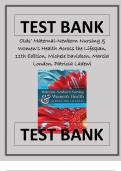 Test Bank Olds Maternal-Newborn Nursing & Womens Health Across the Lifespan, 11th Edition, Michele Davidson, Marcia London, Patricia Ladewi