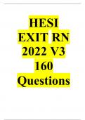 HESI EXIT RN 2022 V3 160 Questions