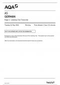 AQA AS  GERMAN PAPER 1 T-TRAN (7661/1 :listening test trancript)