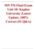  MN 576 Final Exam Unit 10 Kaplan University Latest Update 2023-2024, 100% Correct (51 Q&A)