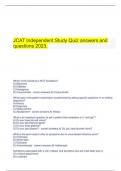   JCAT Independent Study Quiz answers and questions 2023.