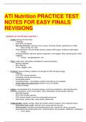 ATI Nutrition PRACTICE TEST  NOTES FOR EASY FINALS  REVISIONS