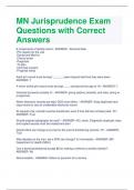 MN Jurisprudence Exam Questions with Correct Answers