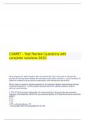 CAMRT - Test Review Questions with complete solutions 2023.