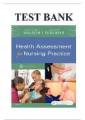 Testbank for Health Assessment for Nursing Practice 6th Edition Wilson Test Bank.