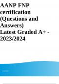 AANP FNP certification (Questions and Answers) Latest Graded A+ - 2023/2024