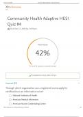 Community Health Adaptive HESI Quizzes # 1-4 PACKAGE 2023