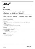 AQA AS HISTORY PAPER 2A  QUESTION PAPER 2023 (7041/2A: Royal authority and the Angevin kings 1154-1216: Component 2A : The reign of henry 2 1154-1189)