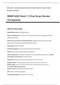 NRNP 6552 Week 11 Final Exam Review 2023 (Completed) | ADVANCED NURSE PRACTICE IN REPRODUCTIVE HEALTH CARE