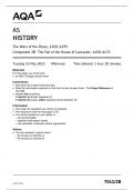 AQA AS HISTORY PAPER 2B  QUESTION PAPER 2023 (7041/2B: The wars of the roses 1450-1499: Component 2B : The fall of the house of lancaster 1450-1471)