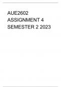 AUE2602 Assignment 4 semester 2 2024 ( 98 different questions and answers)