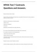 HFMA Test 7 Contracts Questions and Answers.