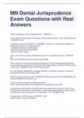 MN Dental Jurisprudence Exam Questions with Real Answers 