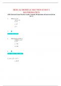 HESI A2 MODULE SECTION II SET I MATHEMATICS 