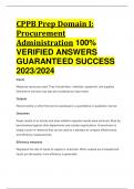 CPPB Prep Domain I: Procurement Administration 100%  VERIFIED ANSWERS  GUARANTEED SUCCESS 2023/2024