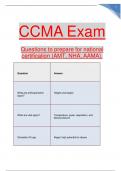 CCMA Exam Questions to prepare for national certification (AMT, NHA, AAMA)