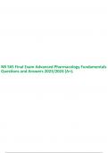 NR 565 Final Exam Advanced Pharmacology Fundamentals Questions and Answers 2023/2024 (A+).