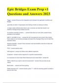 Epic Bridges Exam Prep v1 Questions and Answers 2023