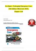 Prehospital Emergency Care 11th Edition Test Bank by Mistovich & Karren, ISBN: 9780134704456, All 46 Chapters Covered, Verified Latest Edition