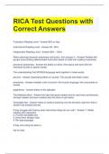 RICA Test Questions with Correct Answers 