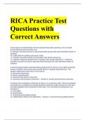 Bundle For RICA Exam Questions with Correct Answers