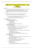 AFM 241 Final Exam Cheat Sheet - Final Version