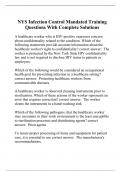 NYS Infection Control Mandated Training Questions With Complete Solutions