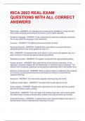 RICA 2023 REAL EXAM QUESTIONS WITH ALL CORRECT ANSWERS