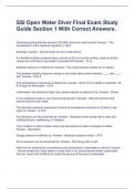  SSI Open Water Diver Final Exam Study Guide Section 1 With Correct Answers.