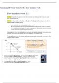 Summary Revision Notes for 1.2 how markets work