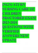 ATI RN Nursing Care of Children Exam 2023 