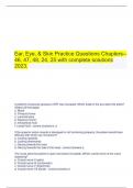 Ear, Eye, & Skin Practice Questions verified package with complete solutions 2023.