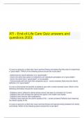  ATI - End-of-Life Care Quiz answers and questions 2023.