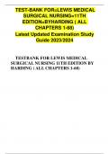 TEST-BANK FOR=LETEST-BANK FOR=LEWIS MEDICAL SURGICAL NURSING=11TH EDITION=BYHARDINGWIS MEDICAL SURGICAL NURSING=11TH EDITION=BYHARDING 