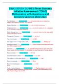 TSIA2 STUDY GUIDES:Texas Success Initiative Assessment (TSIA2) Mathematics with Questions and Answers Updated 2023/ 2024