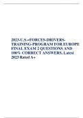 2023-U.S.=FORCES-DRIVERS-  TRAINING-PROGRAM FOR EUROPE  FINAL EXAM 2 QUESTIONS AND  100% CORRECT ANSWERS, Latest  2023 Rated A+      For registration purposes, the insurance policy cannot substitute for the insurance confirmation card as proof of automobi