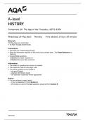 AQA A LEVEL HISTORY PAPER 1 2023 QUESTION PAPER AND MARK SCHEME BUNDLE  (7042/1A: Component 1A The Age of the Crusades, c1071–1204)