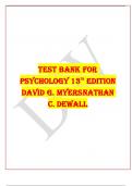 TEST BANK FOR PSYCHOLOGY 13TH EDITION DAVID G. MYERS NATHAN C. DEWALL