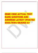 NBME CBSE ACTUAL TEST BANK QUESTIONS AND ANSWERS LATEST UPDATED 2023/2024 GRADED A+