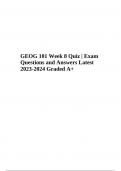 GEOG/GEOG 101 Quiz 6 Week 6 South Asia and East Asia Questions and Answers 2023-2024 | GEOG 101 Week 5 North Africa/Southwest Asia Questions and Answers GEOG 101 Week 8 Exam Questions and Answers Latest Updated 2023-2024 (Graded 100%)